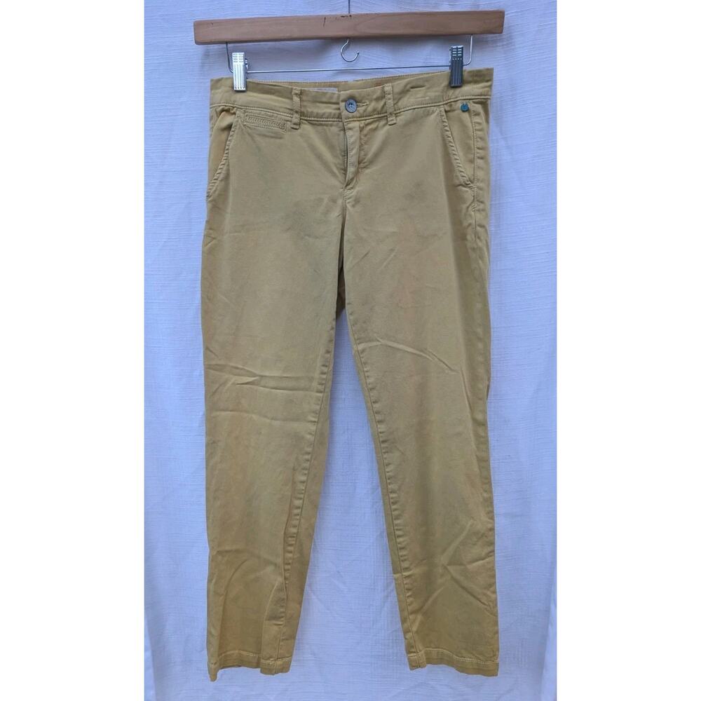 Anthropologie Pilcro Women's Mustard Hyphen Relaxed Fit Straight Leg Pants Sz 28
